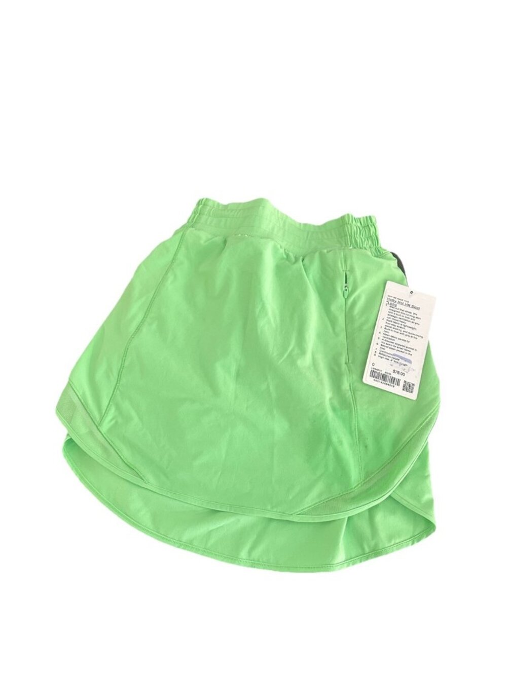 Lululemon Hotty Hot High-Rise Skirt Scream Green Light NWT Size 0 Long